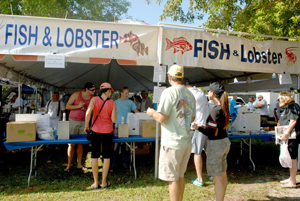 Attendees can purchase grilled Florida spiny lobster, fried fish, tasty stone crab claws, smoked fish dip, pick-and-peel Key West pink shrimp — all caught, cooked and served by Keys commercial fishermen and their families.